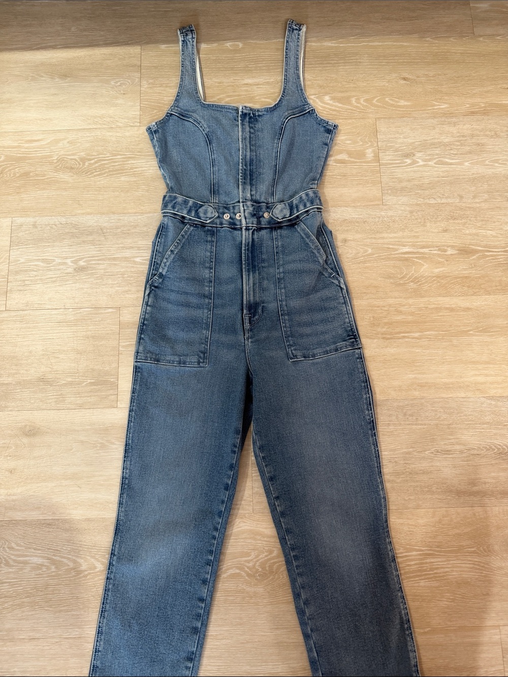 Good American Denim Straight Leg Jumpsuit